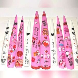 Hand crafted custom 10pc xxxl acrylic press on nails